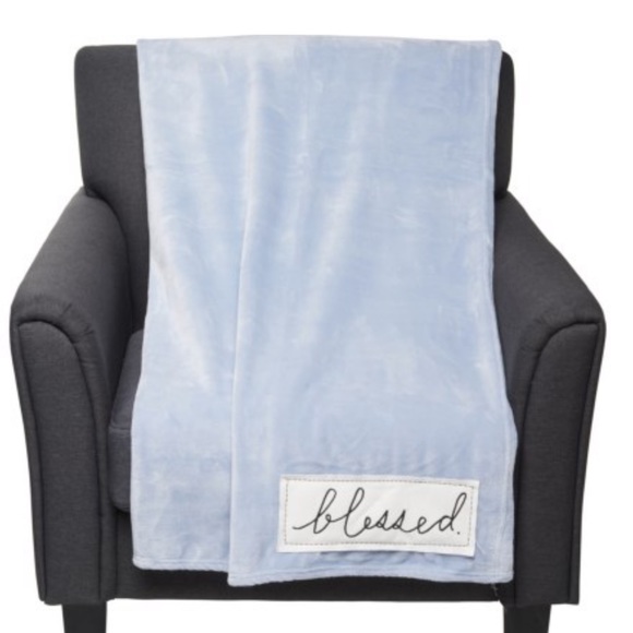 Rae Dunn Other - ❌❌❌SOLD❌❌❌RAE DUNN “BLESSED” THROW BLANKET 50x60” BLUE